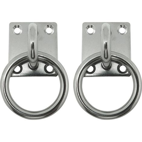 Piastra di ancoraggio AP13 con anello, 6 mm, acciaio inossidabile, confezione blister da 2 (1/2)