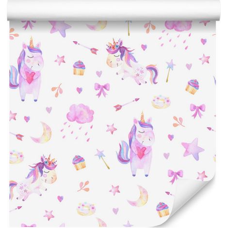 Carta da parati con motivo unicorno per soggiorno e camera da letto, 50x1000 cm (1/5)
