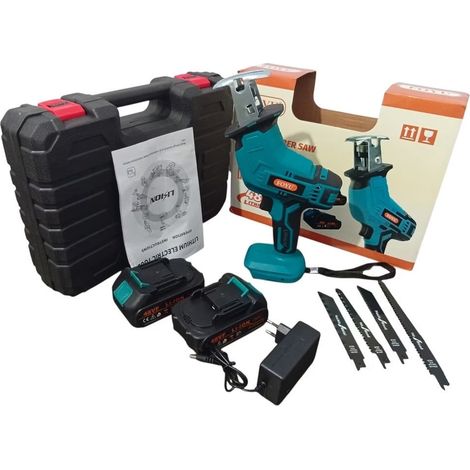 TRADE SHOP - Seghetto Sega A Gattuccio Elettrica Con Lame Intercambiabili 2 Batterie 48v Litio 2800spm - (1/5)