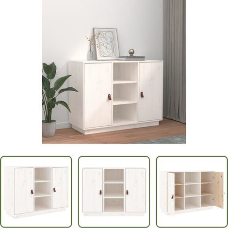 vidaXL Holz Schrank -  Sideboard Weiß 100x40x75 cm Massivholz Kiefer (1/5)