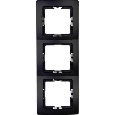 Cadre de recouvrement Triple en Noir Mat - 8,3 x 22,5 cm - Cadre pour Prises et interrupteurs - Cadre en Plastique - Cadre pour Interrupteur d'éclairage