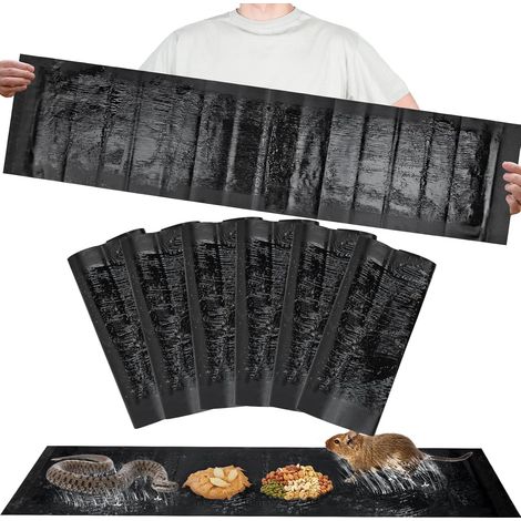 Paquete de 5 trampas adhesivas de gran formato, ultra pegajosas, aptas para uso interior y exterior, antideslizantes, atrapan ratones, serpientes, arañas y cucarachas, con cebo preinstalado. (1/5)