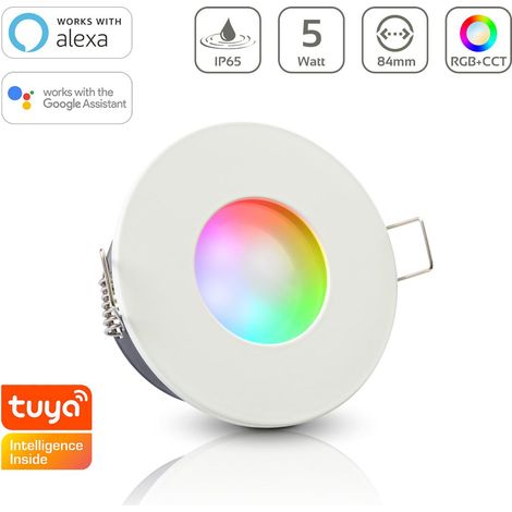 Einbauspot IP65 rund - Farbe: Weiß - LED Leuchtmittel: GU10 5W RGB+CCT Smart (1/5)