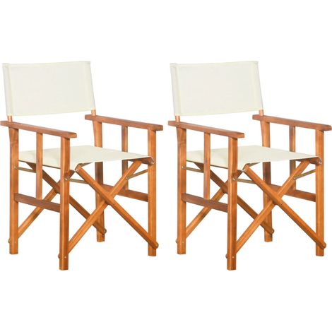 Director Chair Set of 2 Brown and cream vidaXL