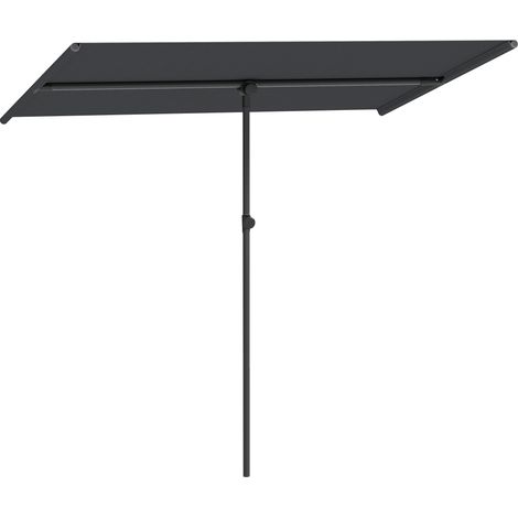 Ombrellone da giardino girevole a 180° e regolabile in altezza con palo in alluminio, 150 x 205 cm, grigio scuro.