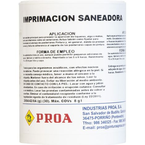 IMPRIMACIÓN SANEADORA, Transparente 0.75lts