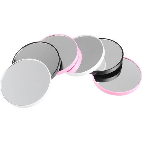 6 pièces Miroir Grossissant avec Ventouse Miroir de Poche Portable Compact à pour Usage Cosmétique et Beauté