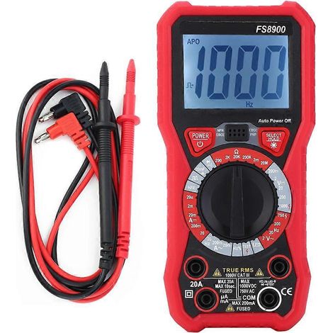 FS8900 LED Multifunktions-Digital-Handmultimeter AC/DC Spannungs- und Strommesser (1/4)