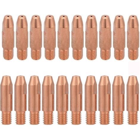 20 Pièces Conseil de Contact 1,2 mm M6 Embout de Contact en Cuivre Buse de Tube Contact M6 pour Chalumeau 24KD MIG/MAG(1,2 mm) (1/5)