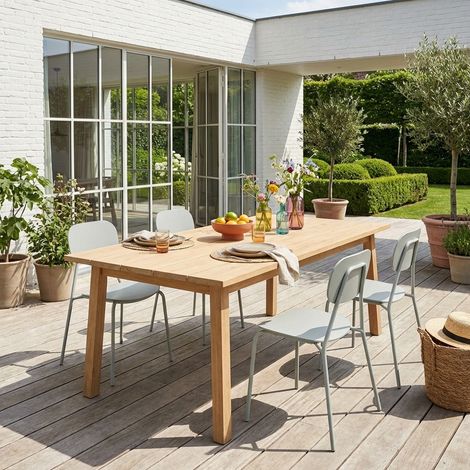 Lot de 4 chaises de jardin aluminium gris - Avelia (1/5)