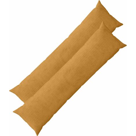 Housse de coussin 2 pcs HEERLEN Jaune 40 x 145 cm – canapé