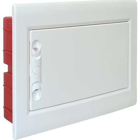 Centralino da incasso con portello cieco e telaio estraibile, 12 moduli, 330x255x80 mm, bianco, ideale per installazioni elettriche interne