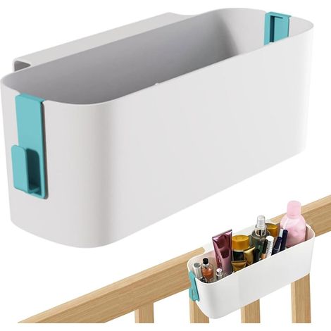 1 Panier de rangement à suspendre, PP, 2 crochets amovibles, vert, pour lit et armoire (1/5)