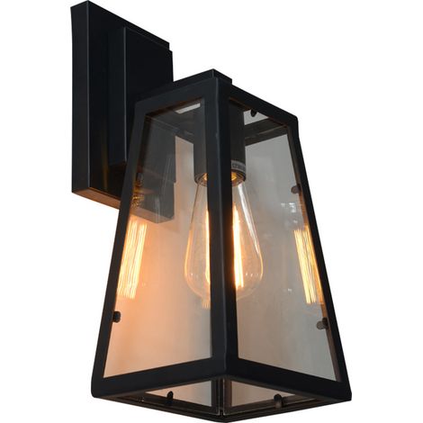 Applique murale LED, douille E27, IP44, noire, éclairage extérieur, éclairage extérieur, éclairage de jardin
