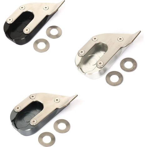 1 Set. Farbe: Silber. Material: Aluminiumlegierung. Motorrad-Seitenständerpolster, extra großer Sitz, Motorradzubehör. (1/4)