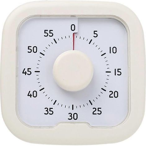 Minuteur visuel 60 minutes, chronomètre, réveil, compte à rebours, blanc (1/5)