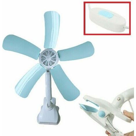 VENTILATORE PINZA DOPPIO SNODO 5 PALE DA SCRIVANIA TAVOLO CASA UFFICIO