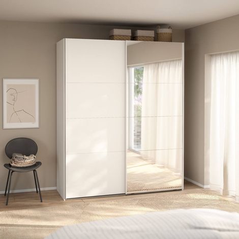 Dmora - Armario 2 puertas Adeline, Muebles de dormitorio, Vestidor, Armario de ropa, 179x65 h220 cm, Blanco (1/5)