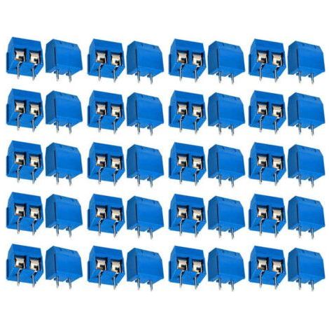 110 Pieces PCB Screw Connector, Blue Solder Terminal Block 5mm, PCB Screw Terminal Block Printed Circuit Board 2 Pin (Pin) (1/5)