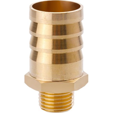 Raccord cannelé en laiton 1/2", filetage femelle, épisseur de métaux, barbillons, raccord tuyau, connecteur adaptateur pour air, eau, huile (épaisseur 8 mm) Filetage Mâle G1/4 19MM (1/5)