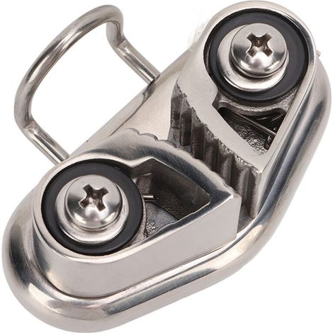 Morsetto a camma marino in acciaio inox 316 lucidato a specchio con anello guida per cavo – per cima da 10 mm
