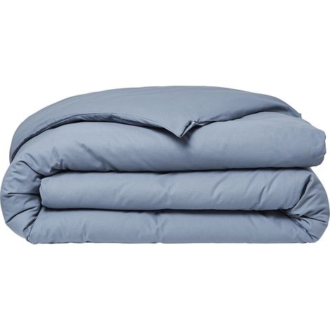 Housse de couette TODAY Essential - 140 x 200 cm - 1 personne - 100% Coton uni - Denim (1/4)