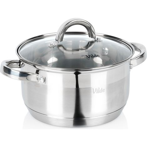 Traditioneller Stahltopf mit Deckel zum Kochen und Schmoren, 20 cm, 2,5 l (1/5)