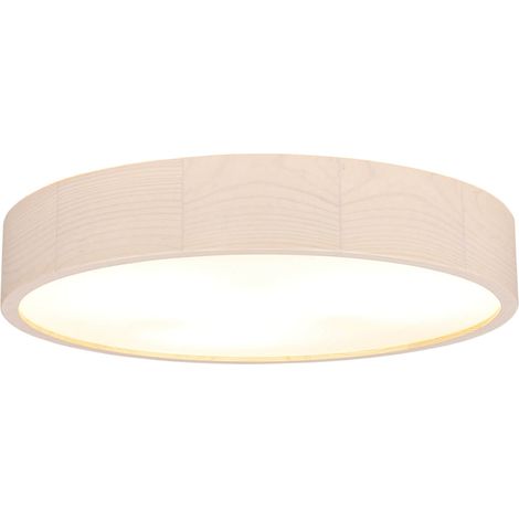 Deckenlampe Holz rund 47 cm groß E27 flach blendarm Wohnzimmer Schlafzimmer