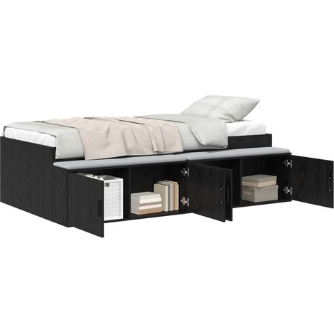 Maison Exclusive - Struttura del letto Rovere Nero 70 x 190 cm Legno multistrato