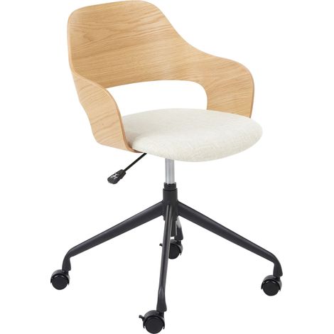Desk Chair NOVATO Faux Linen Light Beige (1/5)