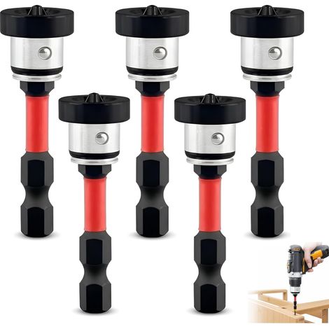 5 Embouts cloison sèche PH2 magnétiques 50mm butée Profondeur 1/4" (1/5)