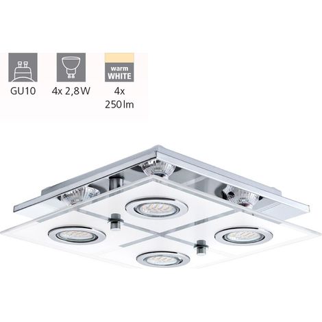 Eglo 30931 GU10 Cromo, Trasparente, Bianco illuminazione da soffitto, energy efficient, metallo (1/5)