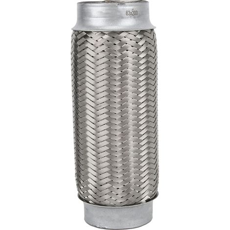 Flexible Pipe Exhaust Souple en Acier Inoxydable 63mm x 200mm Absorbe Vibrations