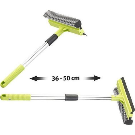 Lave-Vitres Télescopique - Éponge Et Raclette - 36 À 50 Cm - Pour Fenêtres Et Vitres Automobiles - 1 Pièce (1/2)