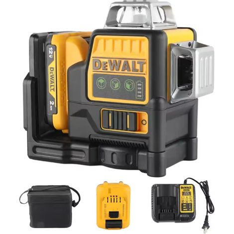 DEWALT DW089LG Livella Laser Verde 12V 3x360° per Cantiere - con Batteria, Caricatore