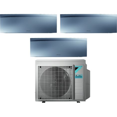 Daikin Bluevolution Trial Split Inverter Klimagerät Serie EMURA SILVER III 7+12+12 mit 3MXM68N R-32 Wi-Fi Integrated 7000+12000 Farbe Silber - Italienische Garantie