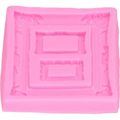 Moule en silicone rose pour cadre photo rétro, outil de décoration de gâteau fondant, moule à chocolat et pâte à modeler (1/5)