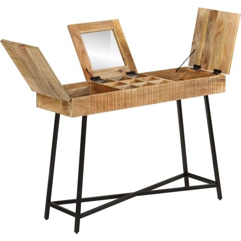 Coiffeuse 105x35x75 cm bois de manguier massif brut et fer (1/5)