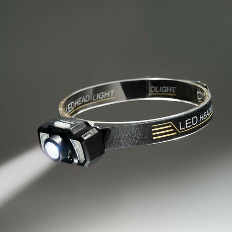 Linterna frontal recargable Tiross 1200mAh 100/120lm, luz ajustable y diseño ergonómico para múltiples aplicaciones.