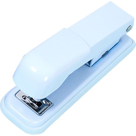 Agrafeuse de bureau ergonomique et facile à utiliser, profondeur 60 mm, pour étudiants et enseignants (bleu ciel). (1/5)