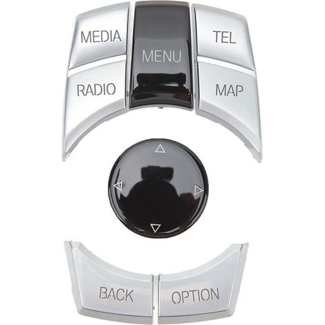 Lot de 6 boutons multimédia argentés plaqués ABS pour commande centrale F20 F21 F22 F23 F87 F30 F31 F34 F35 F32 F33 F36 F82 F83 MEDOA (1/5)