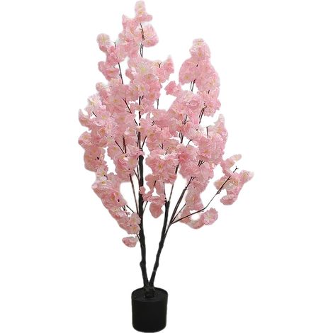 Arbre à fleurs de cerisier artificiel, utilisation décorative intérieure/extérieure, style polyvalent, 120cm (1/2)