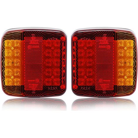 2 x 12 V LED Car Trailer Rear Lights, LED Trailer Light for Agricultural Tractor, Caravan, Truck, IP67 Waterproof Rear Light, Trailer, Boat, 5 Functions (1/5)