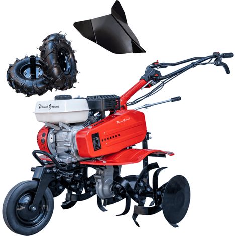Motobineuse à essence OHV 208cc 7CV 90cm + Kit agricole - Powerground 700 édition spéciale BLADEMASTER