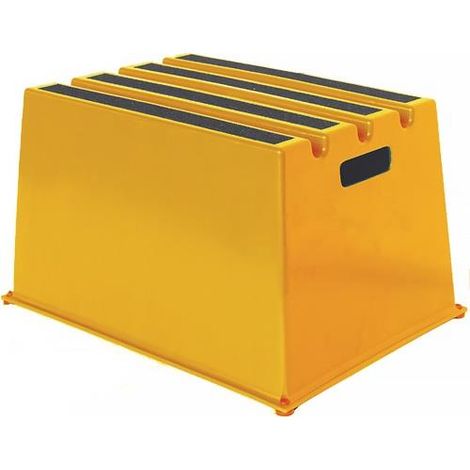 Schwerlasttritt Stufen einschl. Plattform 1 Plattformhöhe 307 mm Kunststoff gelb
