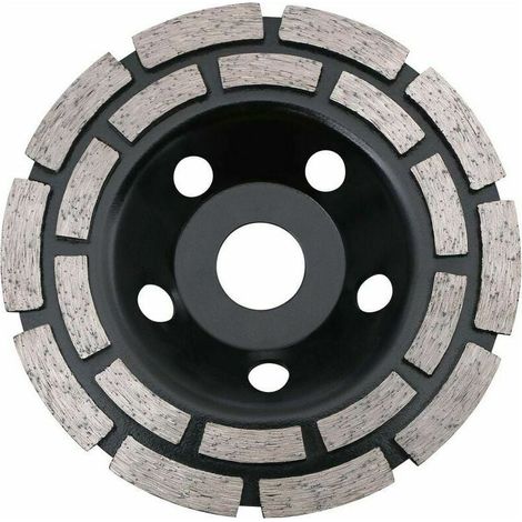 Disque diamant, diamant de meulage de béton 125 x 22,23 mm double rangée, disque diamant universel pour meuler le béton, la pierre, la chape de granit, la maçonnerie, tout usage (1/4)