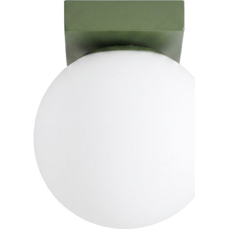 Plafoniere Yoli verde oliva 12x14.5x12cm Acciaio Sollux (1/5)