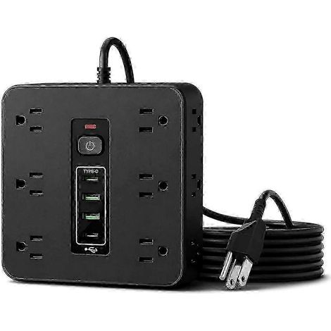 Multiprise à 12 prises avec parafoudre à fiche plate 16 ports (1/5)
