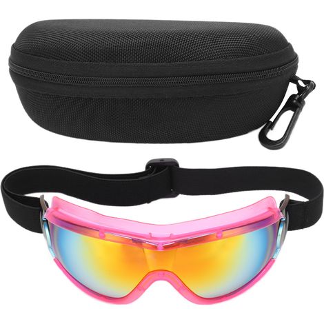 UV-Schutzbrille für Kinder mit Aufbewahrungsetui – Rosa Rahmen, rote Folie