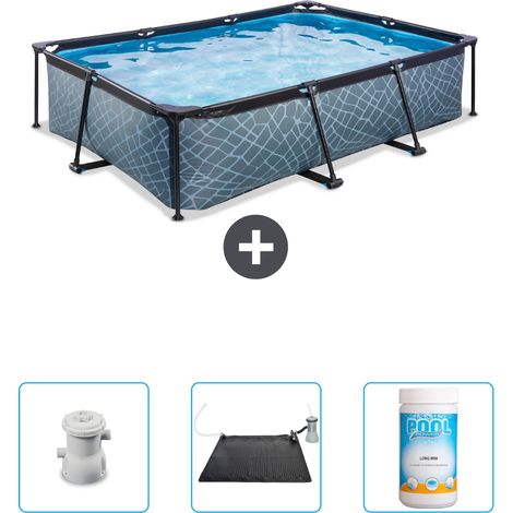 Exit-toys Piscina Exit Rectangular - Efecto piedra - 300x200x65 cm - 6-piezas  SCB80 (1/4)